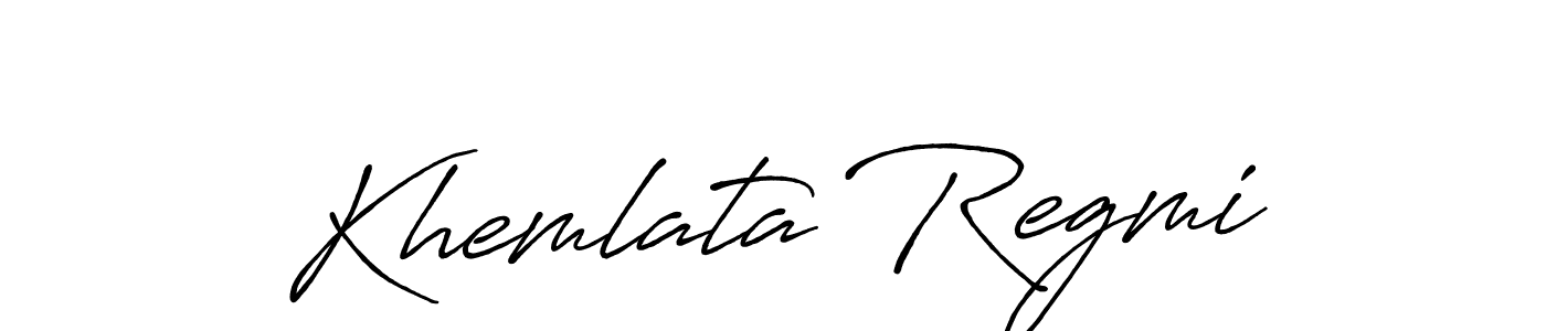 Similarly Antro_Vectra_Bolder is the best handwritten signature design. Signature creator online .You can use it as an online autograph creator for name Khemlata Regmi. Khemlata Regmi signature style 7 images and pictures png