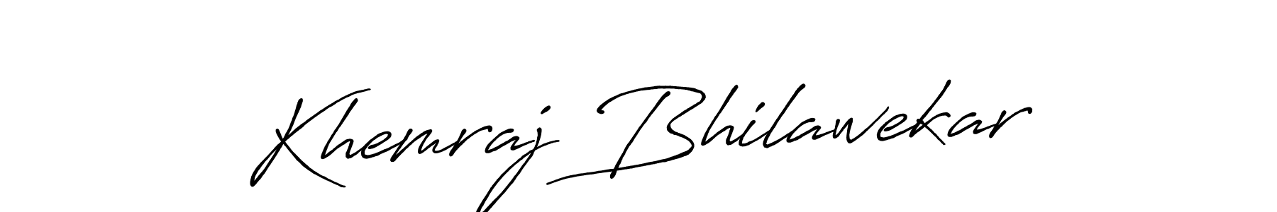 How to make Khemraj Bhilawekar name signature. Use Antro_Vectra_Bolder style for creating short signs online. This is the latest handwritten sign. Khemraj Bhilawekar signature style 7 images and pictures png