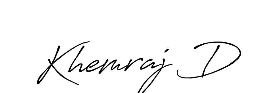 Similarly Antro_Vectra_Bolder is the best handwritten signature design. Signature creator online .You can use it as an online autograph creator for name Khemraj D. Khemraj D signature style 7 images and pictures png