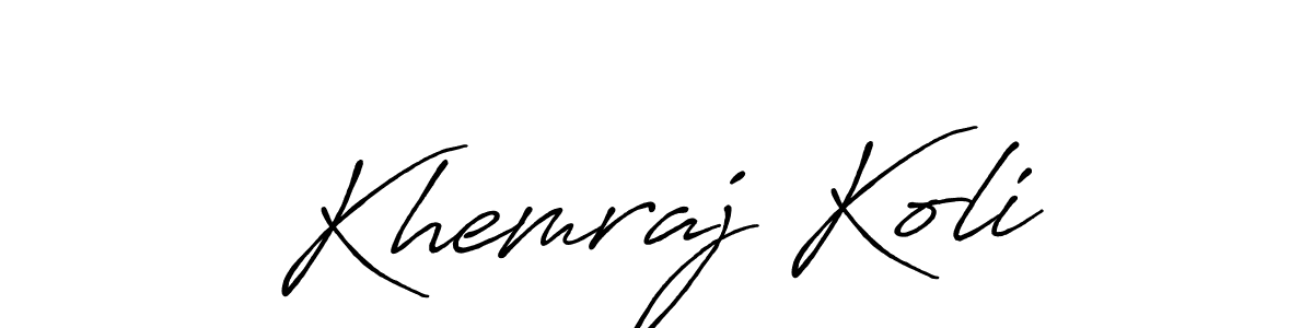 It looks lik you need a new signature style for name Khemraj Koli. Design unique handwritten (Antro_Vectra_Bolder) signature with our free signature maker in just a few clicks. Khemraj Koli signature style 7 images and pictures png