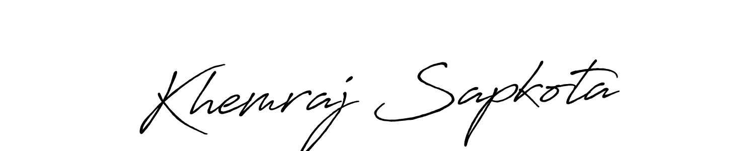 How to make Khemraj Sapkota name signature. Use Antro_Vectra_Bolder style for creating short signs online. This is the latest handwritten sign. Khemraj Sapkota signature style 7 images and pictures png