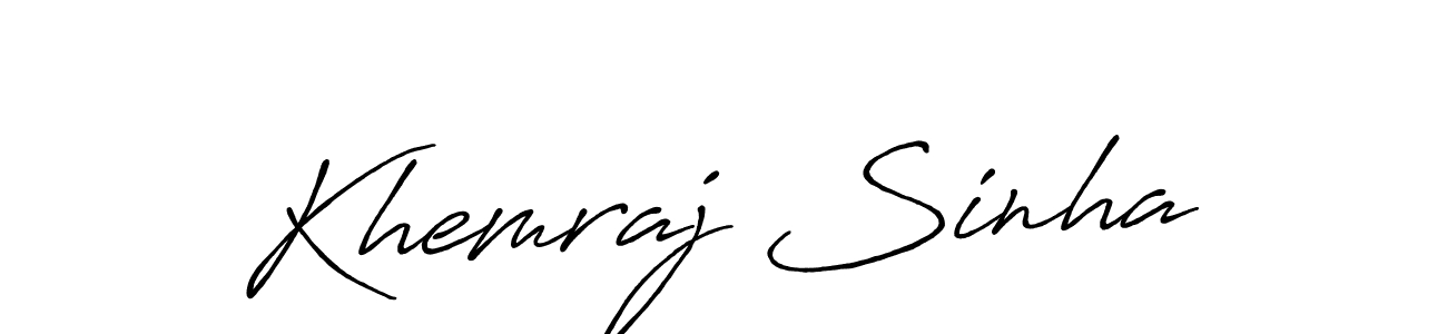 Make a beautiful signature design for name Khemraj Sinha. With this signature (Antro_Vectra_Bolder) style, you can create a handwritten signature for free. Khemraj Sinha signature style 7 images and pictures png