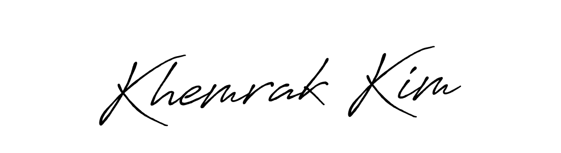 You should practise on your own different ways (Antro_Vectra_Bolder) to write your name (Khemrak Kim) in signature. don't let someone else do it for you. Khemrak Kim signature style 7 images and pictures png
