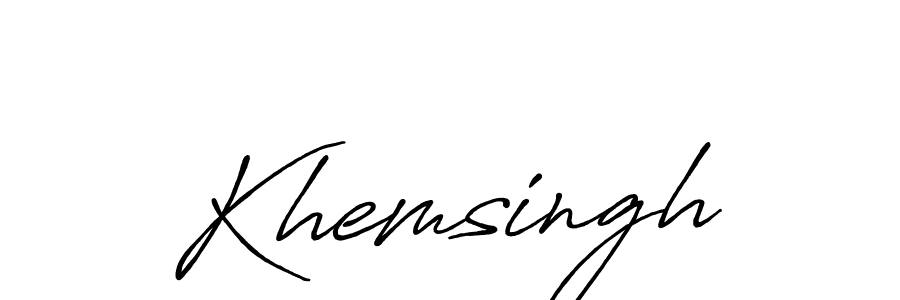 How to make Khemsingh name signature. Use Antro_Vectra_Bolder style for creating short signs online. This is the latest handwritten sign. Khemsingh signature style 7 images and pictures png