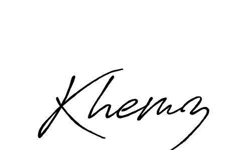 You should practise on your own different ways (Antro_Vectra_Bolder) to write your name (Khemz) in signature. don't let someone else do it for you. Khemz signature style 7 images and pictures png