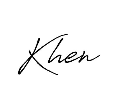 Make a beautiful signature design for name Khen. With this signature (Antro_Vectra_Bolder) style, you can create a handwritten signature for free. Khen signature style 7 images and pictures png