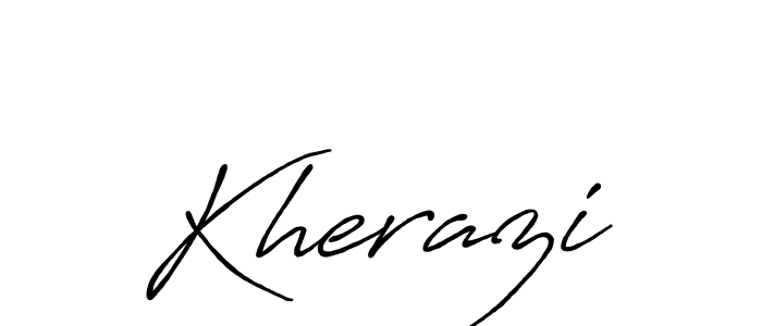 Similarly Antro_Vectra_Bolder is the best handwritten signature design. Signature creator online .You can use it as an online autograph creator for name Kherazi. Kherazi signature style 7 images and pictures png