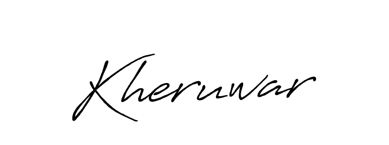 How to make Kheruwar name signature. Use Antro_Vectra_Bolder style for creating short signs online. This is the latest handwritten sign. Kheruwar signature style 7 images and pictures png