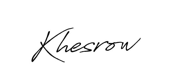 Use a signature maker to create a handwritten signature online. With this signature software, you can design (Antro_Vectra_Bolder) your own signature for name Khesrow. Khesrow signature style 7 images and pictures png