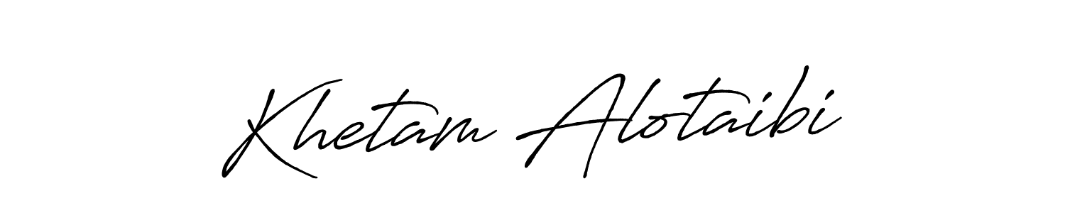 Khetam Alotaibi stylish signature style. Best Handwritten Sign (Antro_Vectra_Bolder) for my name. Handwritten Signature Collection Ideas for my name Khetam Alotaibi. Khetam Alotaibi signature style 7 images and pictures png