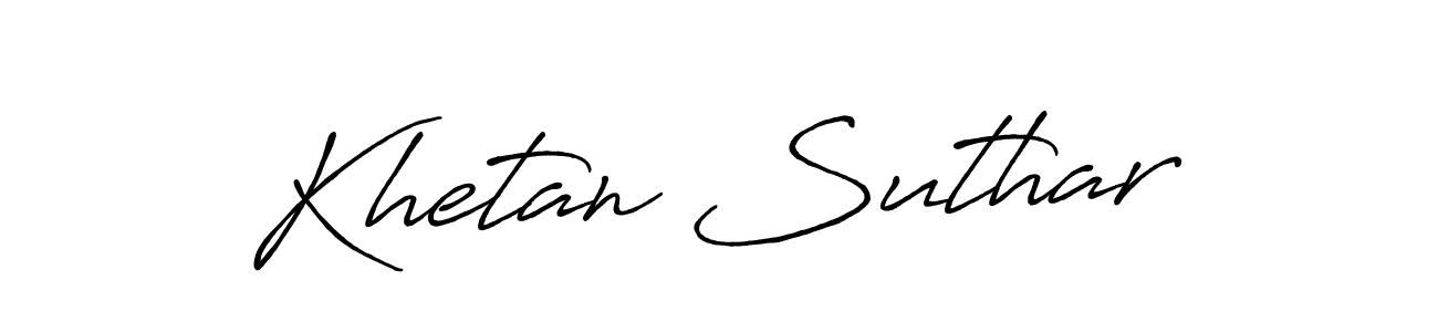 Antro_Vectra_Bolder is a professional signature style that is perfect for those who want to add a touch of class to their signature. It is also a great choice for those who want to make their signature more unique. Get Khetan Suthar name to fancy signature for free. Khetan Suthar signature style 7 images and pictures png