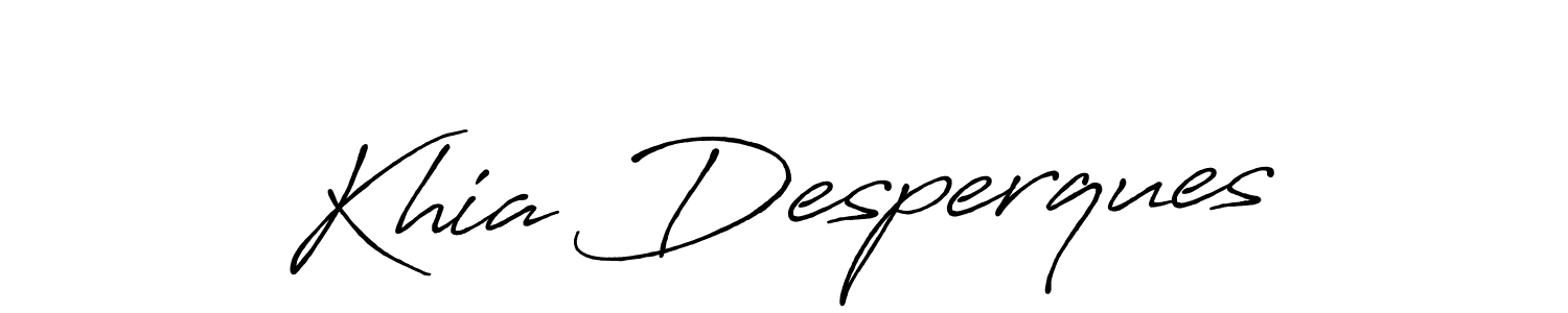 It looks lik you need a new signature style for name Khia Desperques. Design unique handwritten (Antro_Vectra_Bolder) signature with our free signature maker in just a few clicks. Khia Desperques signature style 7 images and pictures png
