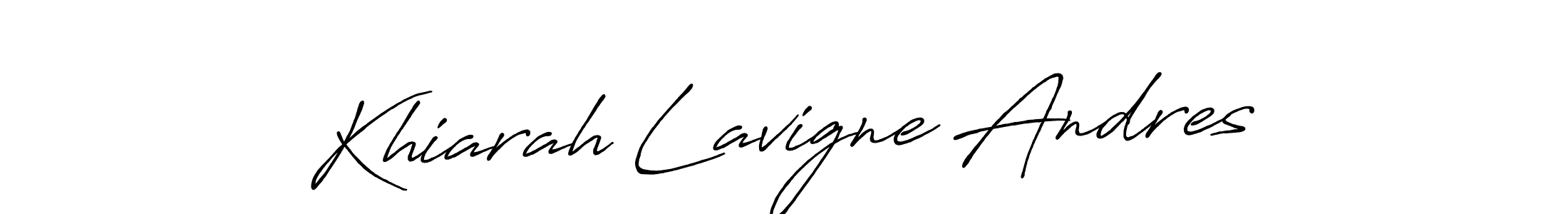 Create a beautiful signature design for name Khiarah Lavigne Andres. With this signature (Antro_Vectra_Bolder) fonts, you can make a handwritten signature for free. Khiarah Lavigne Andres signature style 7 images and pictures png