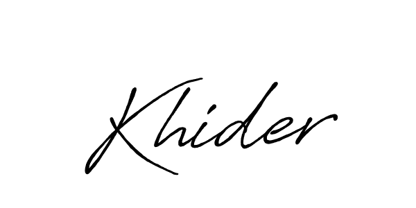 Also You can easily find your signature by using the search form. We will create Khider name handwritten signature images for you free of cost using Antro_Vectra_Bolder sign style. Khider signature style 7 images and pictures png