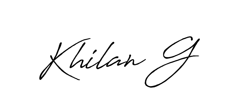 How to make Khilan G name signature. Use Antro_Vectra_Bolder style for creating short signs online. This is the latest handwritten sign. Khilan G signature style 7 images and pictures png