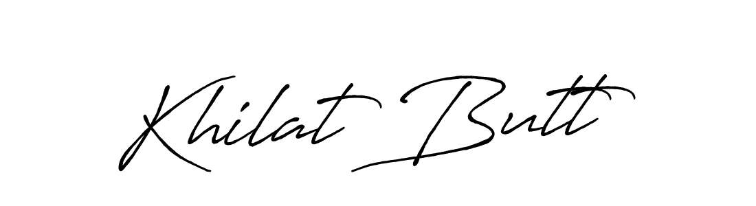 Khilat Butt stylish signature style. Best Handwritten Sign (Antro_Vectra_Bolder) for my name. Handwritten Signature Collection Ideas for my name Khilat Butt. Khilat Butt signature style 7 images and pictures png