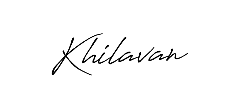 How to make Khilavan name signature. Use Antro_Vectra_Bolder style for creating short signs online. This is the latest handwritten sign. Khilavan signature style 7 images and pictures png