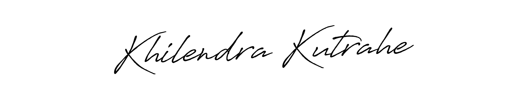 Khilendra Kutrahe stylish signature style. Best Handwritten Sign (Antro_Vectra_Bolder) for my name. Handwritten Signature Collection Ideas for my name Khilendra Kutrahe. Khilendra Kutrahe signature style 7 images and pictures png
