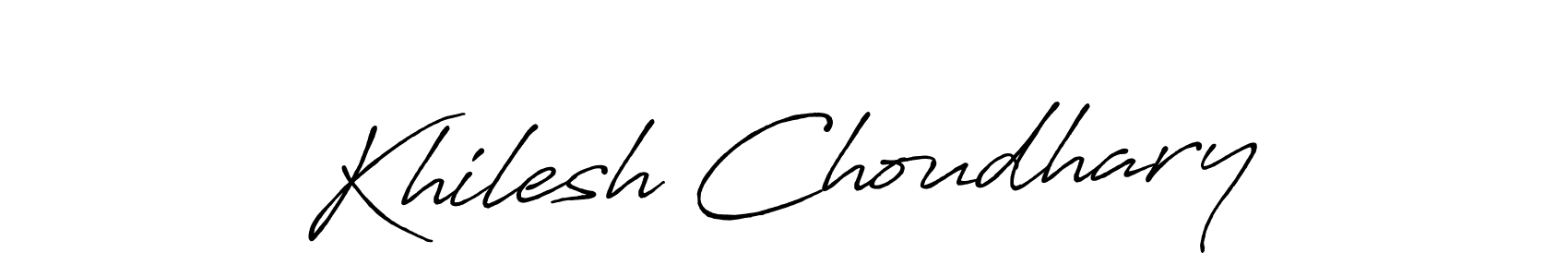 How to make Khilesh Choudhary name signature. Use Antro_Vectra_Bolder style for creating short signs online. This is the latest handwritten sign. Khilesh Choudhary signature style 7 images and pictures png
