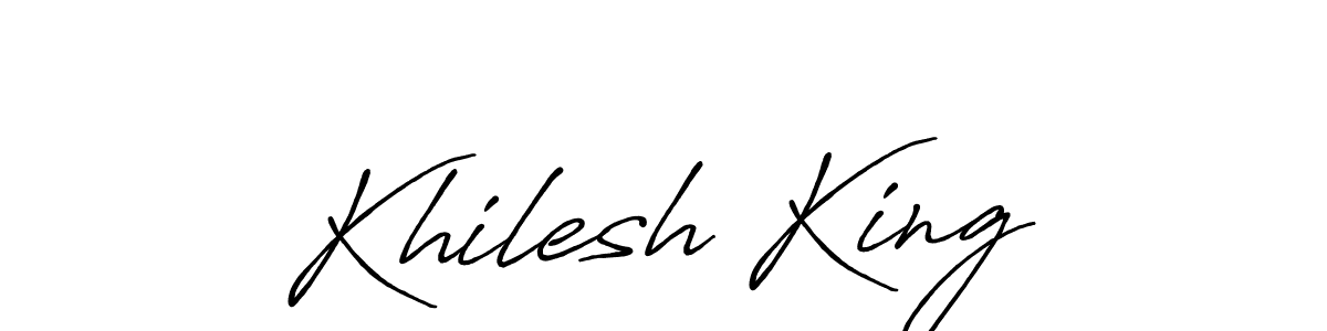 Also we have Khilesh King name is the best signature style. Create professional handwritten signature collection using Antro_Vectra_Bolder autograph style. Khilesh King signature style 7 images and pictures png