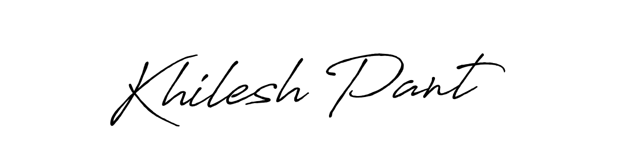 if you are searching for the best signature style for your name Khilesh Pant. so please give up your signature search. here we have designed multiple signature styles  using Antro_Vectra_Bolder. Khilesh Pant signature style 7 images and pictures png