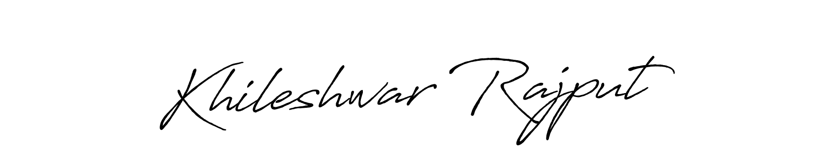 Design your own signature with our free online signature maker. With this signature software, you can create a handwritten (Antro_Vectra_Bolder) signature for name Khileshwar Rajput. Khileshwar Rajput signature style 7 images and pictures png