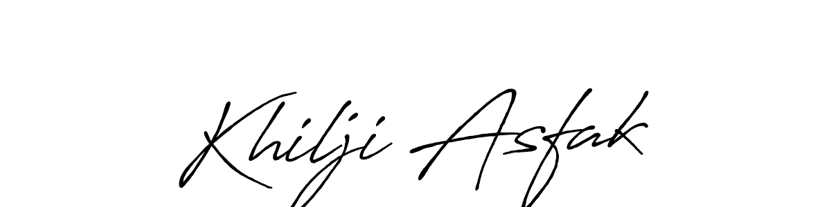This is the best signature style for the Khilji Asfak name. Also you like these signature font (Antro_Vectra_Bolder). Mix name signature. Khilji Asfak signature style 7 images and pictures png
