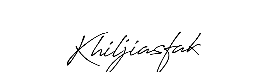 How to make Khiljiasfak name signature. Use Antro_Vectra_Bolder style for creating short signs online. This is the latest handwritten sign. Khiljiasfak signature style 7 images and pictures png