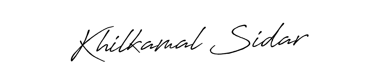 How to make Khilkamal Sidar name signature. Use Antro_Vectra_Bolder style for creating short signs online. This is the latest handwritten sign. Khilkamal Sidar signature style 7 images and pictures png