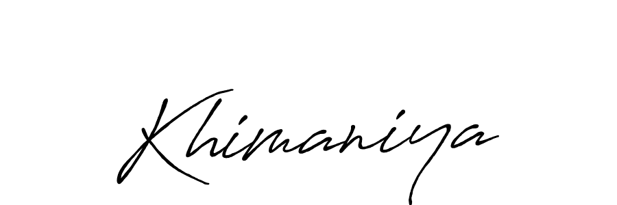 Also we have Khimaniya name is the best signature style. Create professional handwritten signature collection using Antro_Vectra_Bolder autograph style. Khimaniya signature style 7 images and pictures png