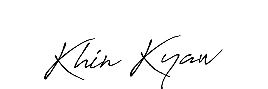 Make a beautiful signature design for name Khin Kyaw. With this signature (Antro_Vectra_Bolder) style, you can create a handwritten signature for free. Khin Kyaw signature style 7 images and pictures png