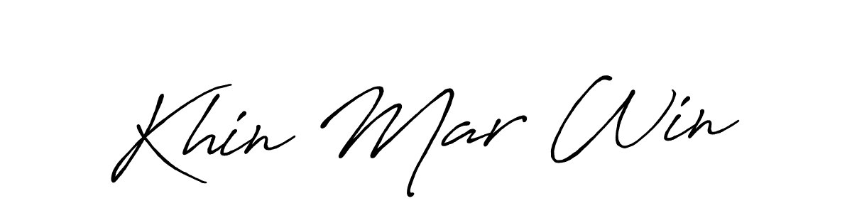 Create a beautiful signature design for name Khin Mar Win. With this signature (Antro_Vectra_Bolder) fonts, you can make a handwritten signature for free. Khin Mar Win signature style 7 images and pictures png