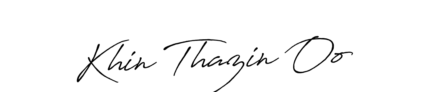 Make a beautiful signature design for name Khin Thazin Oo. With this signature (Antro_Vectra_Bolder) style, you can create a handwritten signature for free. Khin Thazin Oo signature style 7 images and pictures png