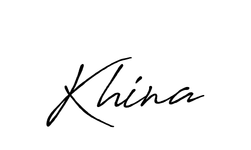 Make a beautiful signature design for name Khina. With this signature (Antro_Vectra_Bolder) style, you can create a handwritten signature for free. Khina signature style 7 images and pictures png