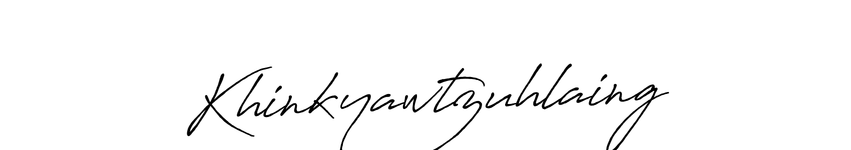 Make a beautiful signature design for name Khinkyawtzuhlaing. With this signature (Antro_Vectra_Bolder) style, you can create a handwritten signature for free. Khinkyawtzuhlaing signature style 7 images and pictures png