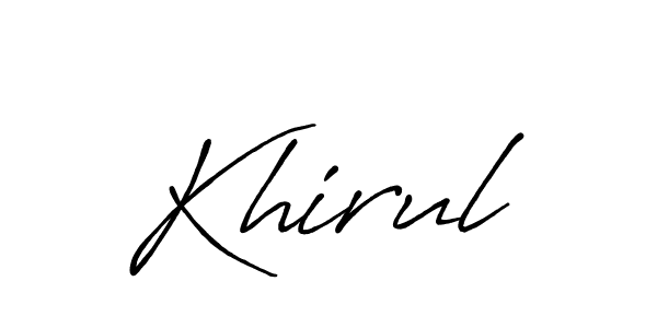 How to make Khirul name signature. Use Antro_Vectra_Bolder style for creating short signs online. This is the latest handwritten sign. Khirul signature style 7 images and pictures png