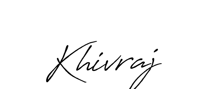 Use a signature maker to create a handwritten signature online. With this signature software, you can design (Antro_Vectra_Bolder) your own signature for name Khivraj. Khivraj signature style 7 images and pictures png