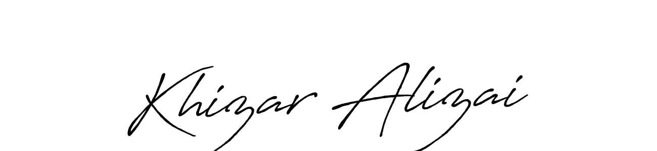 Make a beautiful signature design for name Khizar Alizai. With this signature (Antro_Vectra_Bolder) style, you can create a handwritten signature for free. Khizar Alizai signature style 7 images and pictures png