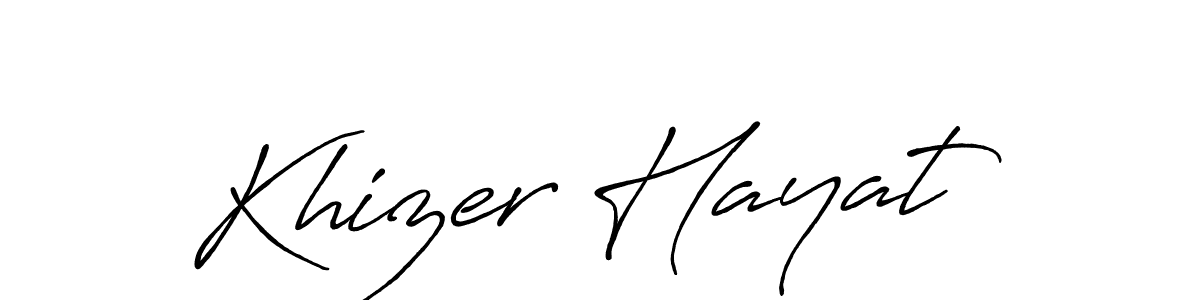 Create a beautiful signature design for name Khizer Hayat. With this signature (Antro_Vectra_Bolder) fonts, you can make a handwritten signature for free. Khizer Hayat signature style 7 images and pictures png