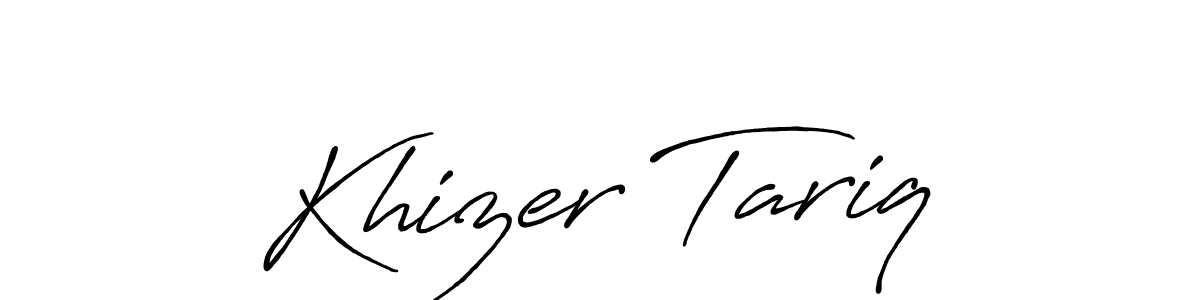 Also we have Khizer Tariq name is the best signature style. Create professional handwritten signature collection using Antro_Vectra_Bolder autograph style. Khizer Tariq signature style 7 images and pictures png