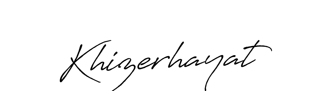 Use a signature maker to create a handwritten signature online. With this signature software, you can design (Antro_Vectra_Bolder) your own signature for name Khizerhayat. Khizerhayat signature style 7 images and pictures png