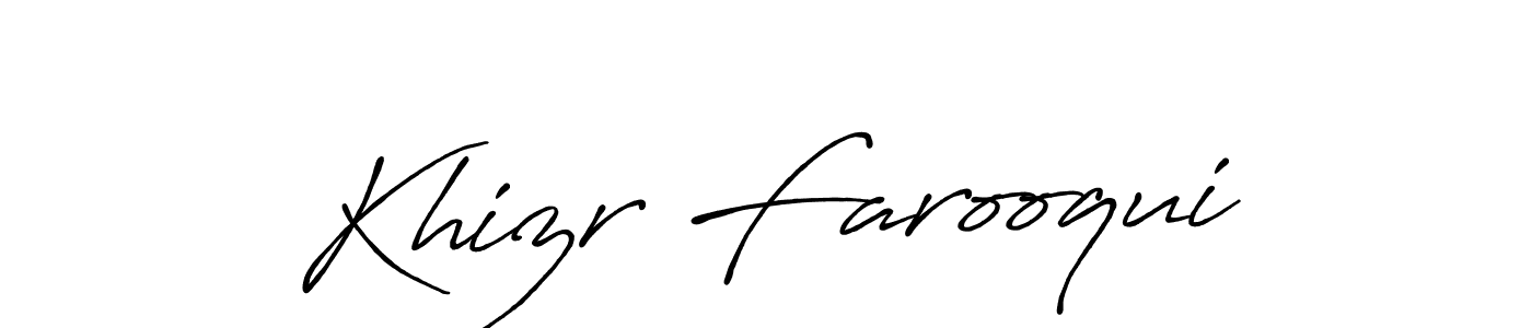 Design your own signature with our free online signature maker. With this signature software, you can create a handwritten (Antro_Vectra_Bolder) signature for name Khizr Farooqui. Khizr Farooqui signature style 7 images and pictures png