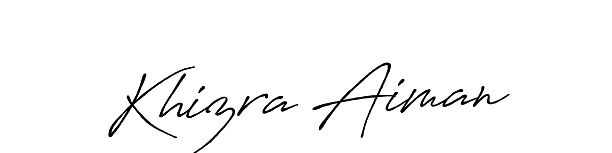 You should practise on your own different ways (Antro_Vectra_Bolder) to write your name (Khizra Aiman) in signature. don't let someone else do it for you. Khizra Aiman signature style 7 images and pictures png