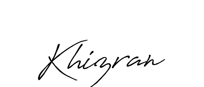 Design your own signature with our free online signature maker. With this signature software, you can create a handwritten (Antro_Vectra_Bolder) signature for name Khizran. Khizran signature style 7 images and pictures png