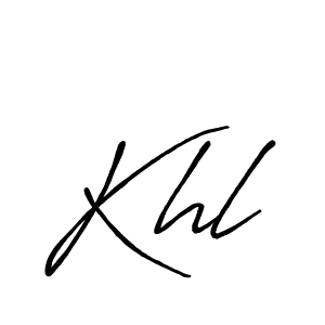 Use a signature maker to create a handwritten signature online. With this signature software, you can design (Antro_Vectra_Bolder) your own signature for name Khl. Khl signature style 7 images and pictures png