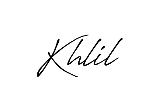 if you are searching for the best signature style for your name Khlil. so please give up your signature search. here we have designed multiple signature styles  using Antro_Vectra_Bolder. Khlil signature style 7 images and pictures png