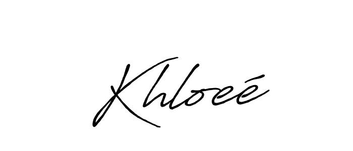 How to make Khloeé name signature. Use Antro_Vectra_Bolder style for creating short signs online. This is the latest handwritten sign. Khloeé signature style 7 images and pictures png
