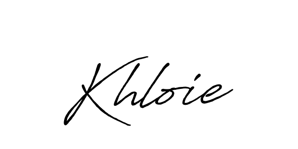 Design your own signature with our free online signature maker. With this signature software, you can create a handwritten (Antro_Vectra_Bolder) signature for name Khloie. Khloie signature style 7 images and pictures png