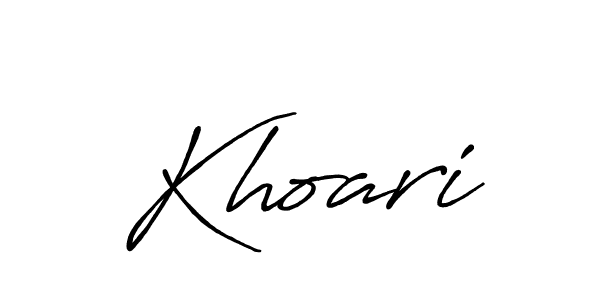 Design your own signature with our free online signature maker. With this signature software, you can create a handwritten (Antro_Vectra_Bolder) signature for name Khoari. Khoari signature style 7 images and pictures png