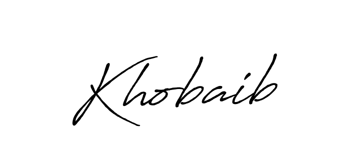 Use a signature maker to create a handwritten signature online. With this signature software, you can design (Antro_Vectra_Bolder) your own signature for name Khobaib. Khobaib signature style 7 images and pictures png